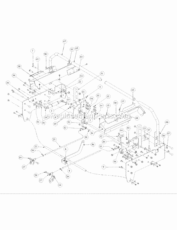 Control Assembly Diagram and Parts List for M60-KH 53AB5BAX150 Cub Cadet Sprayer